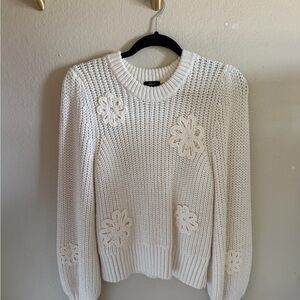 Rails Romy Sweater Ivory Crochet Daisies